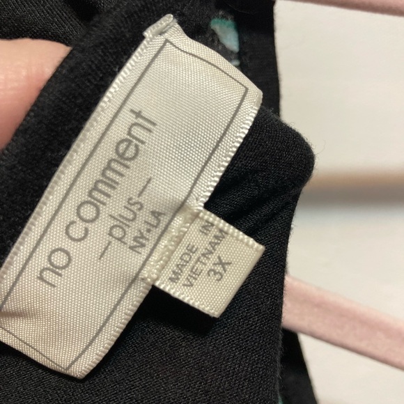 No Comment Plus 3X Black Floral Strappy Back Top EUC 13005 - Picture 4 of 7